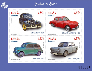 Correos dedica cuatro sellos a coches de época