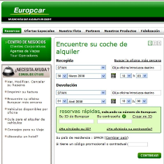 Europcar permite reservar el alquiler del coche desde el smartphone