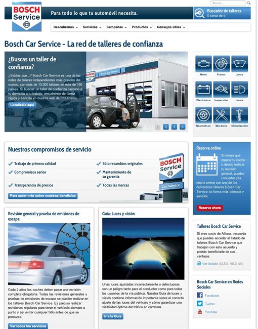 Bosch pone en marcha la nueva web de la red de talleres Bosch Car Service