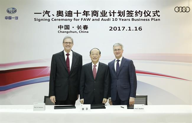 Audi y Faw acuerdan un programa de crecimiento a diez años en China