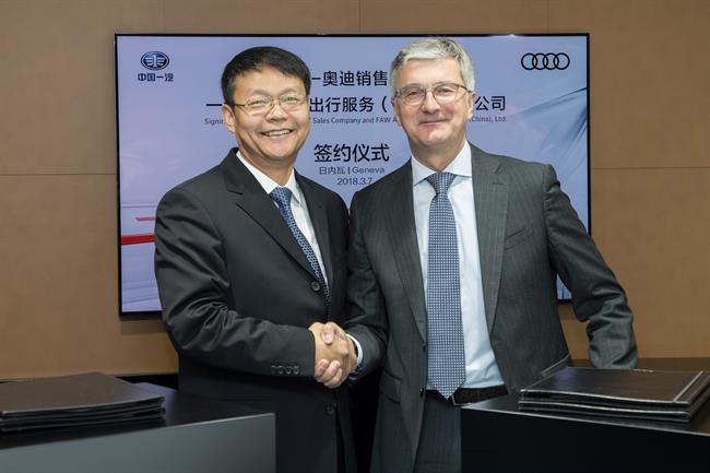 Audi y FAW crearán dos compañías en China para la venta de vehículos, servicios digitales y movilidad