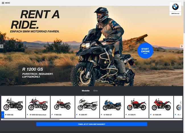 BMW Motorrad presenta su servicio de alquiler de motos en tiempo real 'Rent a Ride'