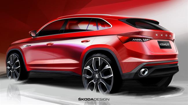 Skoda muestra imágenes conceptuales del Kodiaq GT, la versión cupé del todocamino para el mercado chino