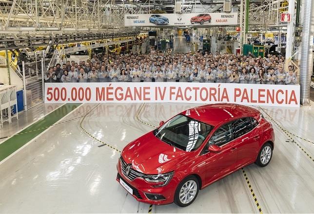 La planta de Renault en Palencia produce la unidad número 500.000 de la cuarta generación del Mégane
