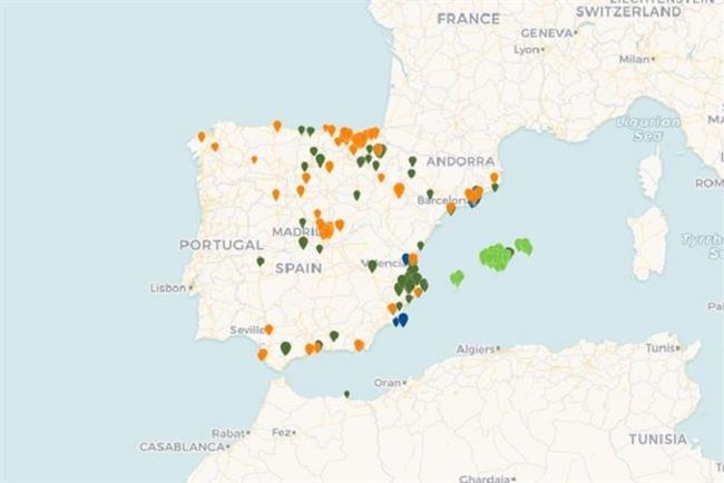 Red Eléctrica publica un mapa con 562 puntos de recarga inteligente del vehículo eléctrico en España