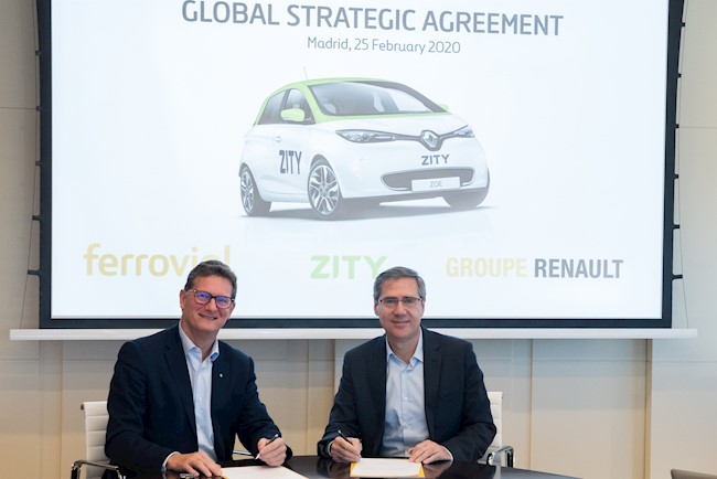 Renault y Ferrovial acuerdan lanzar en París el servicio de 'car sharing' Zity