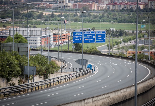 El tráfico por carretera cayó un 91,23% el Domingo de Resurrección con respecto a un domingo cualquiera