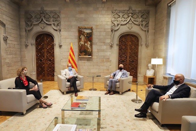 Torra y Chacón se reúnen con el presidente de Seat en el Palau de la Generalitat