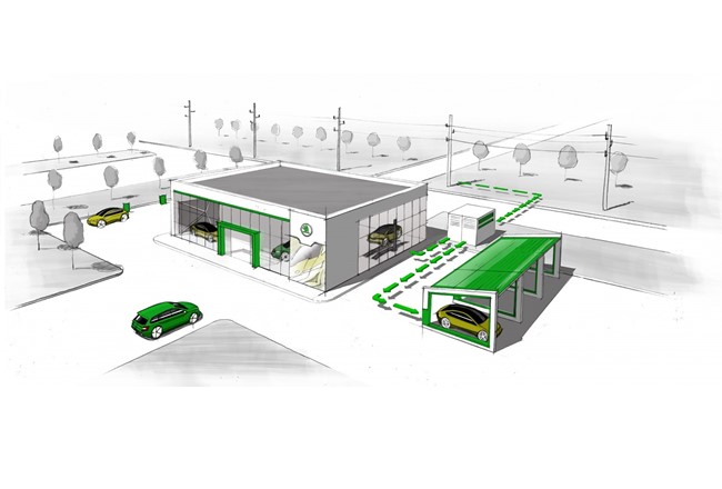 Skoda reutiliza las baterías de sus vehículos eléctricos para almacenar energía en sus concesionarios