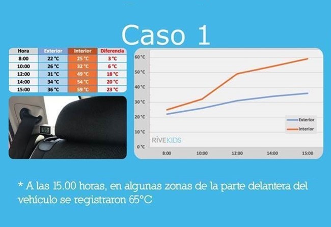 El interior de un coche puede alcanzar los 50 grados si se deja al sol una hora en verano