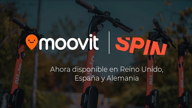 Spin se integra en Moovit para ofrecer una alternativa de movilidad eléctrica a sus usuarios