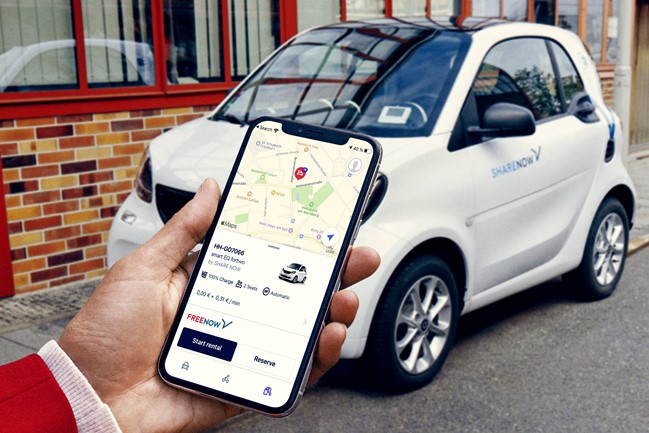 La app de Free Now en España integra los más de 600 vehículos eléctricos compartidos de Share Now