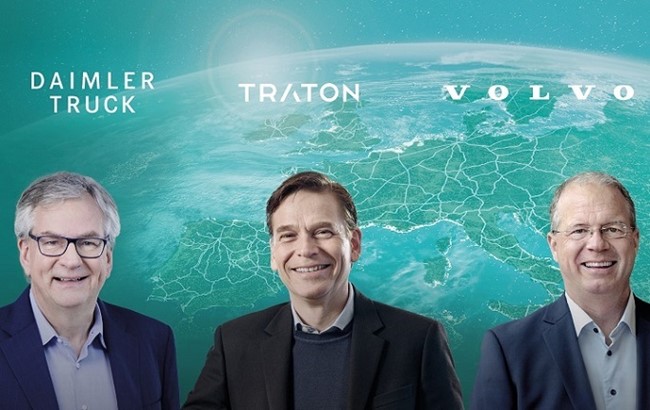 Volvo, Daimler Truck y Traton desarrollarán una red de carga para vehículos industriales en Europa