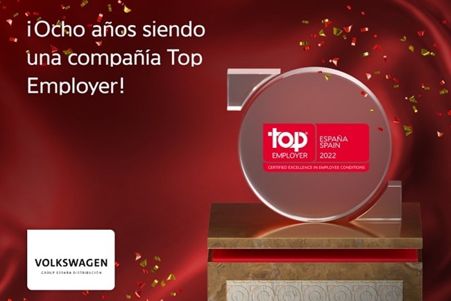 Volkswagen Group España Distribución recibe por octavo año consecutivo la certificación 'Top Employer'