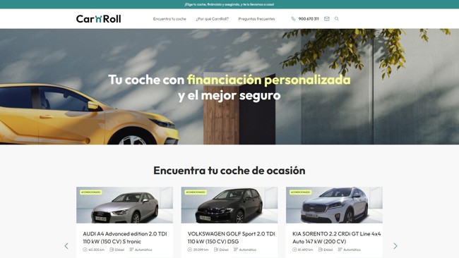 Bankinter, Línea Directa y Vass lanzan 'CarnRoll', una plataforma de venta de coches usados financiados
