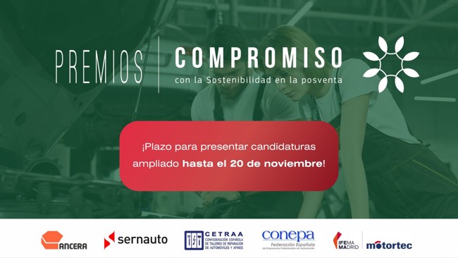 Sernauto y Ancera amplían al 20 de noviembre el plazo de candidaturas de los premios 'Compromiso'