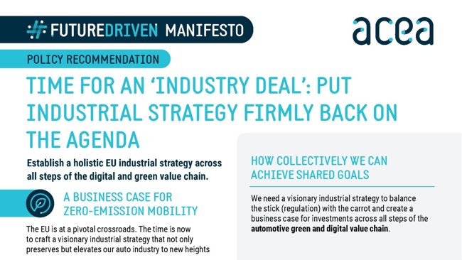 El sector del automóvil europeo pide un 'pacto industrial' para elevar la competitividad en Europa