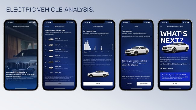 BMW lanza una herramienta en su app para simular el cambio de coche de combustión a eléctrico