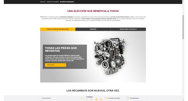 Jeep presenta su servicio de piezas recuperadas de talleres oficiales, Sustainera Parts & Accesories