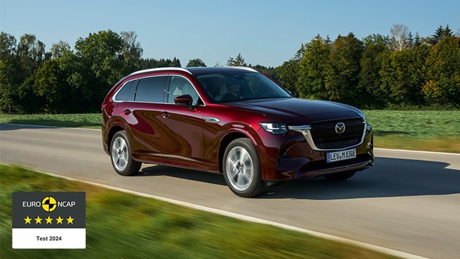 El Mazda CX-80 obtiene las cinco estrellas de la prueba Euro NCAP