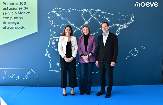 Moeve alcanza las 100 estaciones con puntos de carga eléctrica ultrarrápida en la Península Ibérica