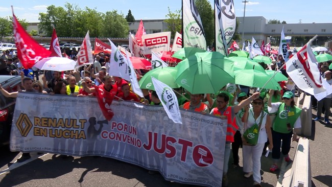 Trabajadores de la factoría de Renault en Valladolid paran y exigen retomar la negociación del convenio