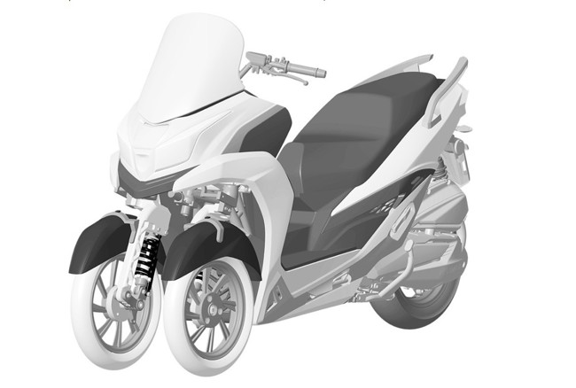 Kymco patenta en China un nuevo scooter de tres ruedas de cilindrada media y enfoque urbano